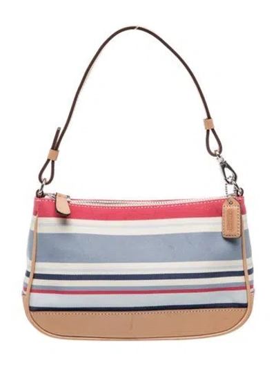 Pre-owned Coach Monogram Top Handle Bag In Blue