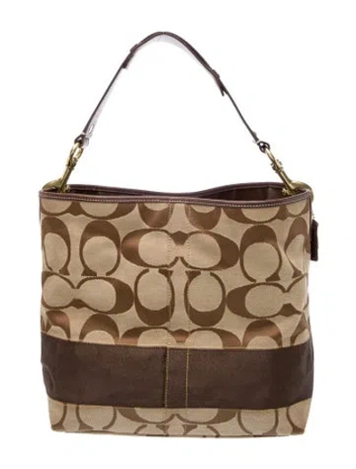 Pre-owned Coach Monogram Top Handle Bag In Brown