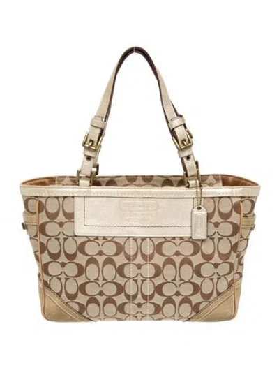 Pre-owned Coach Monogram Top Handle Bag In Brown