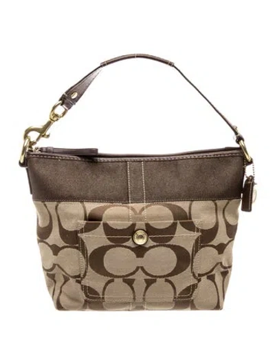 Pre-owned Coach Monogram Top Handle Bag In Brown