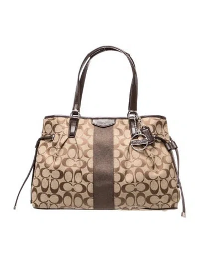 Pre-owned Coach Monogram Top Handle Bag In Brown