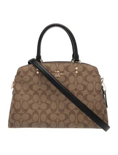 Pre-owned Coach Monogram Top Handle Bag In Neutral