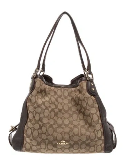 Pre-owned Coach Monogram Top Handle Bag In Neutral
