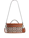 Coach Monogram Top Handle Satchel In Brown