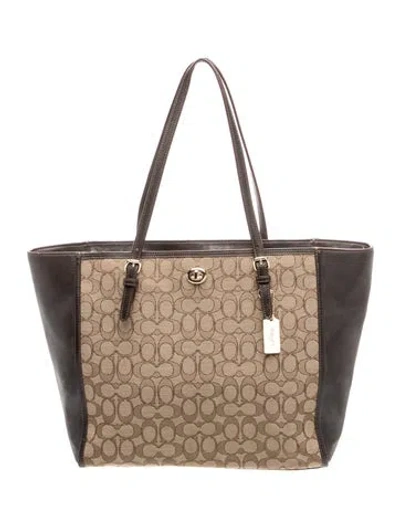 Pre-owned Coach Monogram Tote In Brown