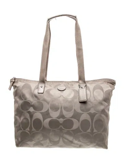 Pre-owned Coach Monogram Tote In Gray