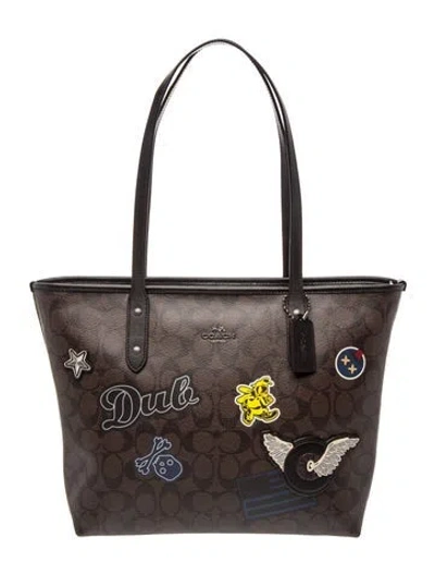 Pre-owned Coach Monogram Tote W/ Tags In Brown