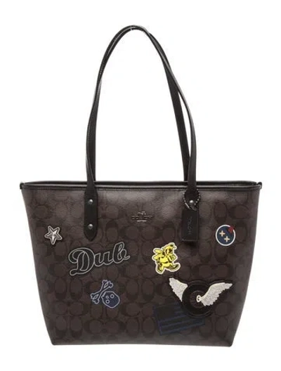 Pre-owned Coach Monogram Tote W/ Tags In Brown