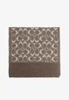 Coach Monogram Wool-blend Scarf In Sand