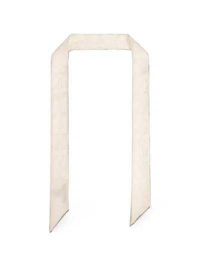 Coach Monogram-print Silk Scarf In Neutral