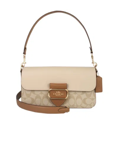 Coach Morgan Spliced Shoulder Bag In Nude