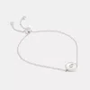 Coach Mother Of Pearl Signature Coin Slider Bracelet In Silver/pearl