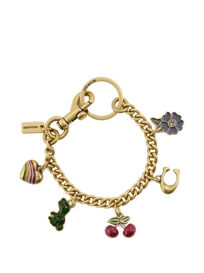 Coach Motif Chain Bag Charm In Gold