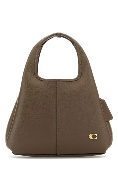 Coach Mud Leather Lana Handbag In B4darkstone