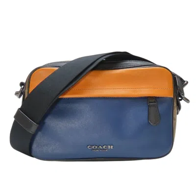 Pre-owned Coach Multi-color Navy Leather Pvc Shoulder Bag ()