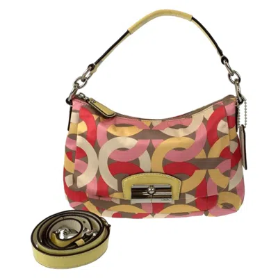 Pre-owned Coach Multi-color Pink Cotton Shoulder Bag ()