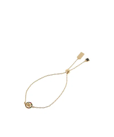 Coach Multi-crystal Slider Bracelet In Golden