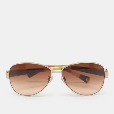 Coach Multicolor Brown Gradient Hc7003 L012 Kristina Aviator Sunglasses