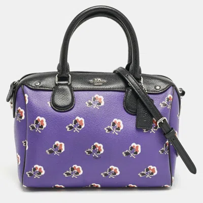 Pre-owned Coach Multicolor Floral Print Coated Canvas Mini Bennett Satchel