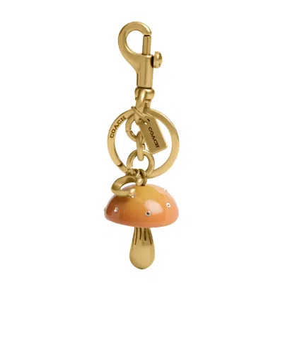 Coach Mushroom Crystal-embellished Bag Charm In Gold