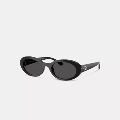 Coach Narrow Oval Sunglasses In Black