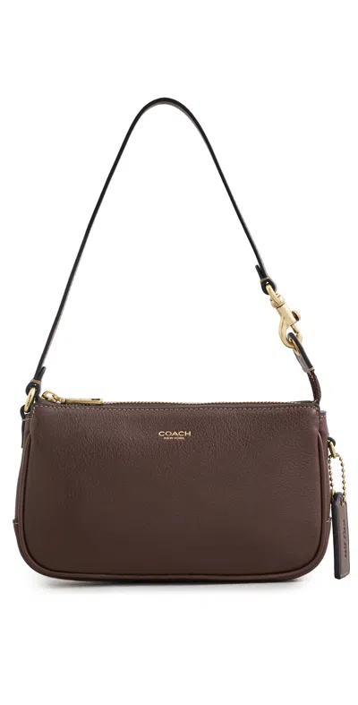 Coach Natural Grain Leather Plaza Bag 18 Maple In Brown