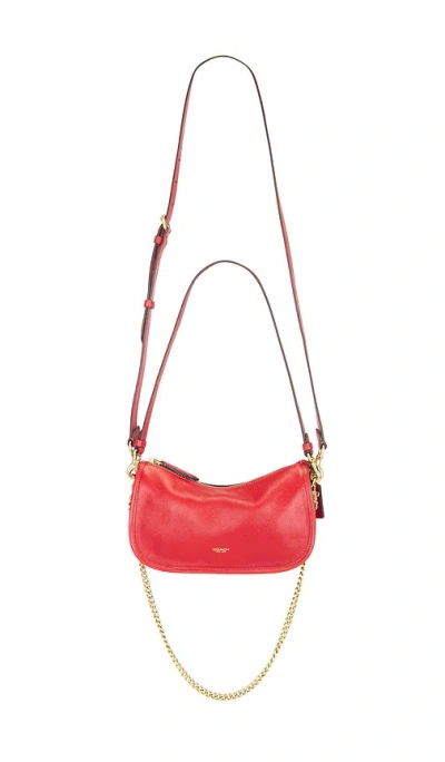 Coach Natural Grain Leather Waverly Shoulder Bag In Scarlet