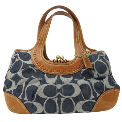 Pre-owned Coach Navy Blue Leather Tote Bag ()