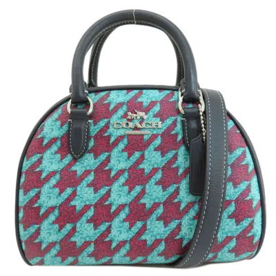 Pre-owned Coach Navy Color Pvc Handbag () In Multi