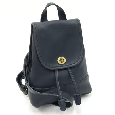 Pre-owned Coach Navy Leather Backpack ()