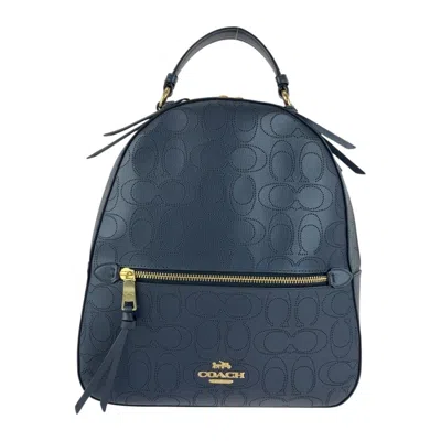 Pre-owned Coach Navy Leather Backpack () In Blue