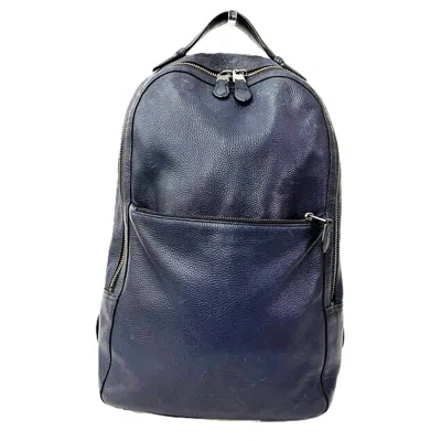 Pre-owned Coach Navy Leather Backpack ()