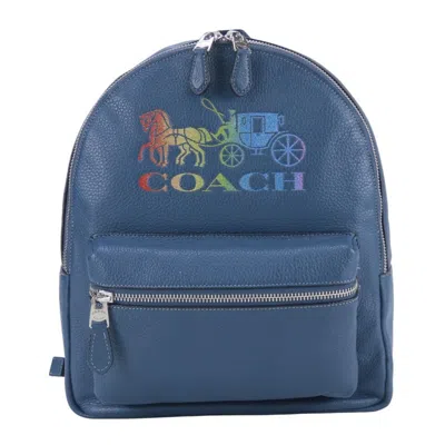 Pre-owned Coach Navy Leather Backpack ()