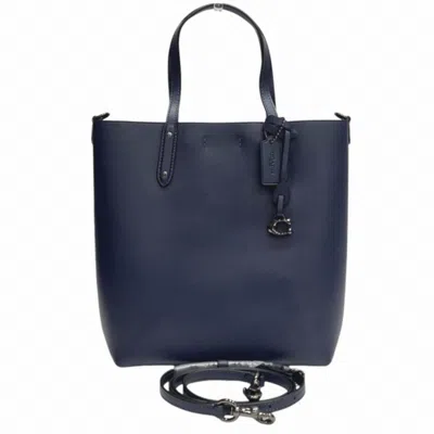 Pre-owned Coach Navy Leather Handbag Shoulder Bag ()