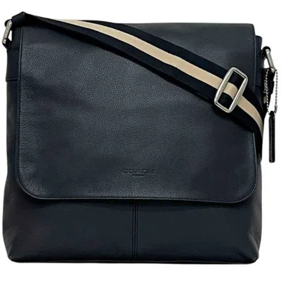 Pre-owned Coach Navy Leather Shoulder Bag () In Blue
