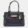 COACH COACH NAVY LEATHER SWAGGER 33 TOTE