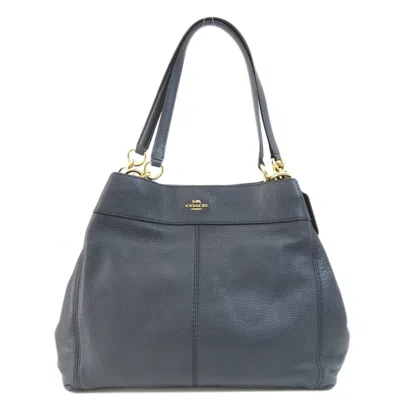 Pre-owned Coach Navy Leather Tote Bag ()