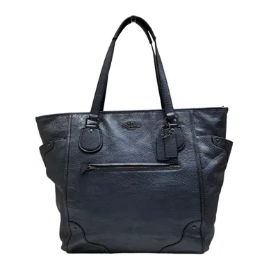 Pre-owned Coach Navy Leather Tote Bag ()