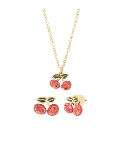 Coach Necklace And Earring Set In Pink