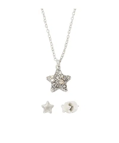 Coach Necklace And Earring Set In White