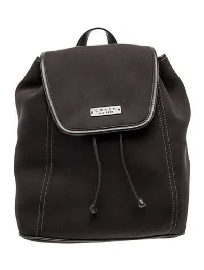 Pre-owned Coach Neoprene Backpack In Black