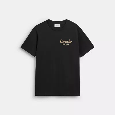 Coach New Year  Snake Script T Shirt In Organic Cotton In Black