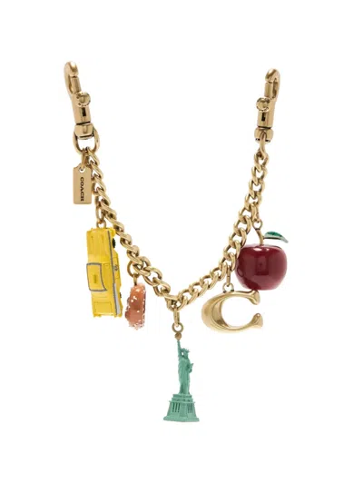 Coach New York Bag Charm In Gold