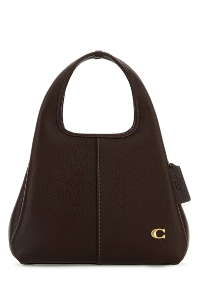 Coach Polished Pebble Leather Lana Shoulder Bag 23 In Brown