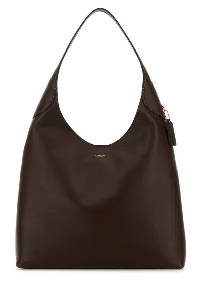 Coach New York Chocolate Leather Brooklyn 39 Shoulder Bag In Brown
