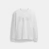 Coach New York Long Sleeve T Shirt In Organic Cotton In White