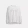 Coach New York Long Sleeve T-shirt In Organic Cotton In White