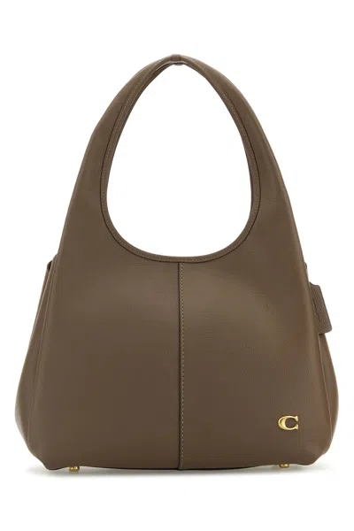 Coach New York Mud Leather Lana Shopping Bag In Brown