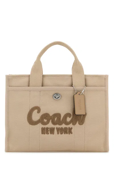 Coach New York Sand Canvas Cargo Shopping Bag