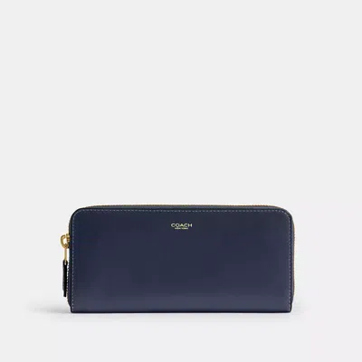Coach New York Slim Accordion Zip Wallet In Blue